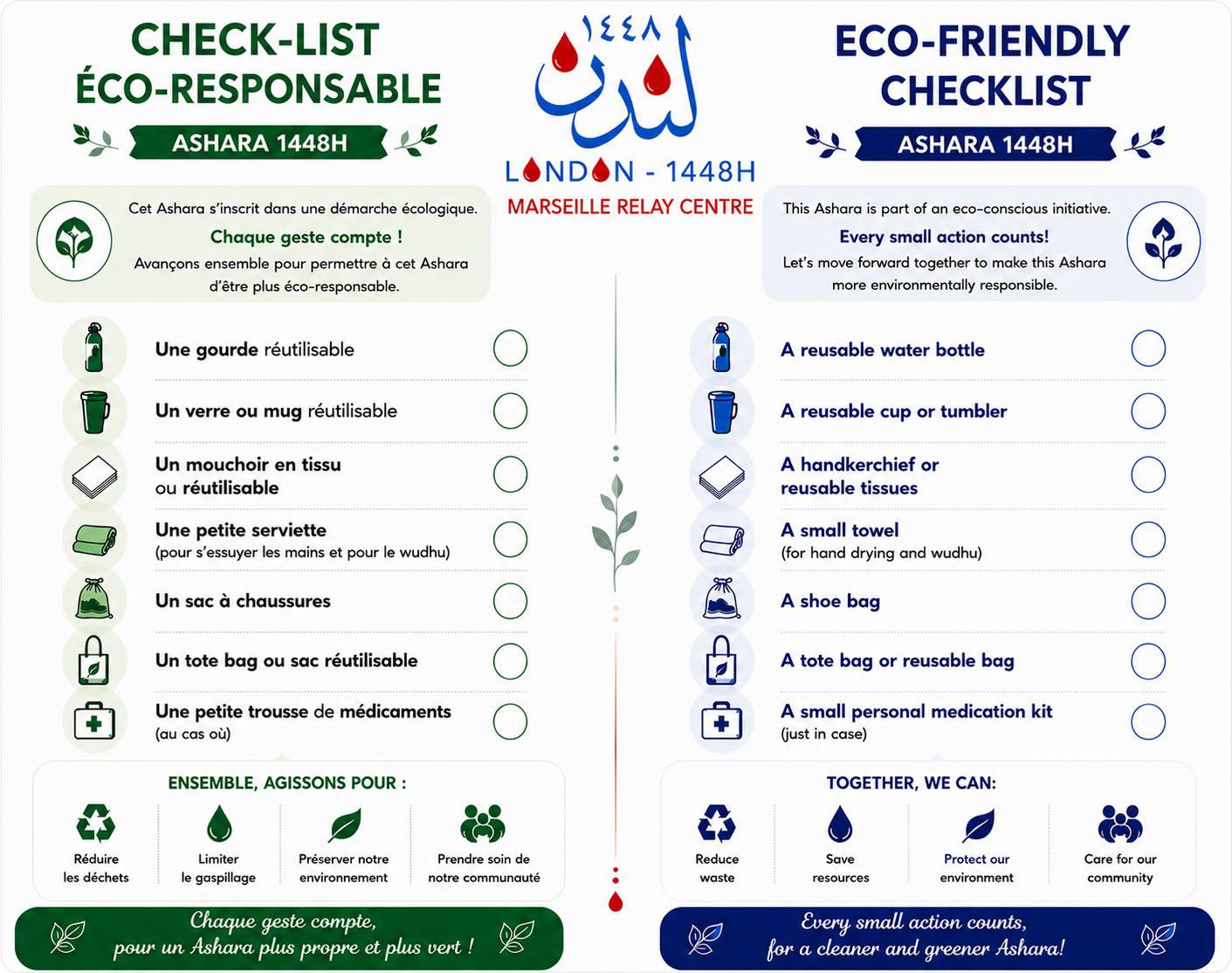 Check-list éco-responsable Ashara 1448H